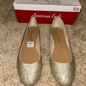 American Eagle Outfitters Glittery Gold Flats